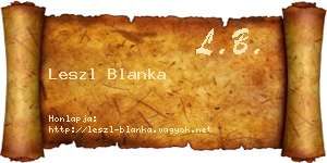 Leszl Blanka névjegykártya